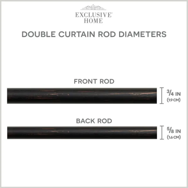 Curtain Rods & Hardware-Kirkland's Home Oiled Bronze Fetter Double Curtain Rod, 72 In.