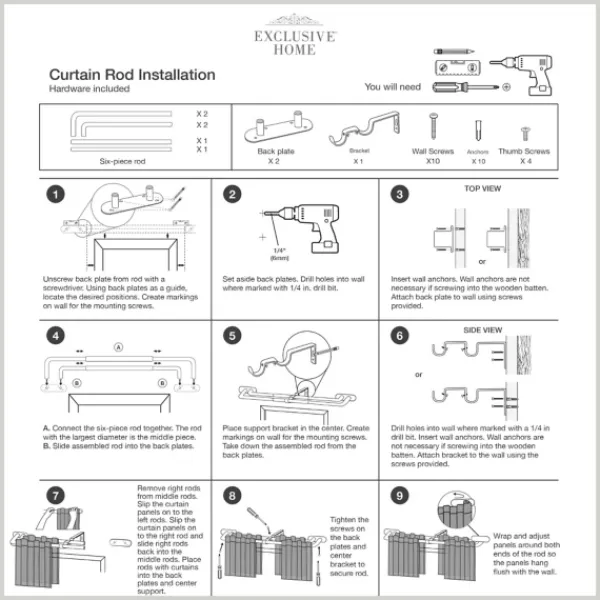 Curtain Rods & Hardware-Kirkland's Home Oiled Bronze Fetter Double Curtain Rod, 72 In.