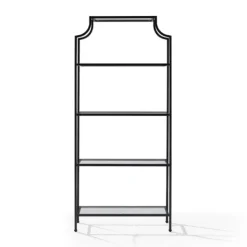 Cabinets & Sideboards-Kirkland's Home Oil-Rubbed Bronze 4-Tier Glass Ashlee Etagere Brown