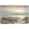 Framed Art-Kirkland's Home Old Rowboat On The Shore Framed Canvas Art Print Ivory/Blue/Multi