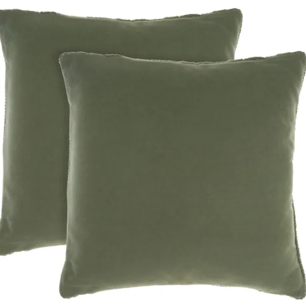 Pillows-Kirkland's Home Olive Cable Knit Throw Pillows, Set Of 2 Green