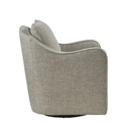 Accent Chairs-Kirkland's Home Olivia Oatmeal Swivel Accent Chair Ivory/Gray
