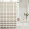 Shower Curtains-Kirkland's Home Ombre Gray Stripe Yarn Dyed Shower Curtain Tan