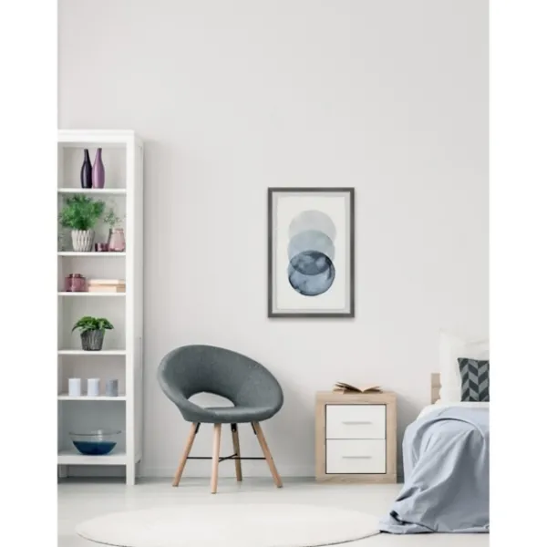 Framed Art-Kirkland's Home Ombre Overlapping Circles Giclee Framed Art Print Blue/White