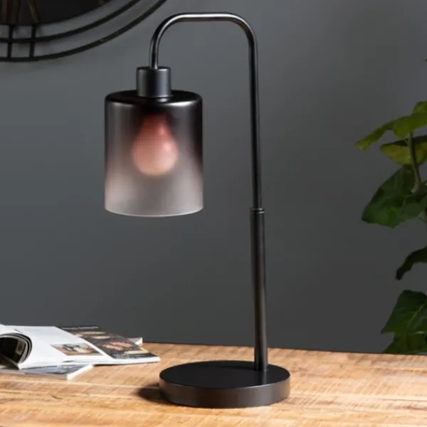 Table Lamps-Kirkland's Home Ombre Smoke Glass Task Lamp Gray