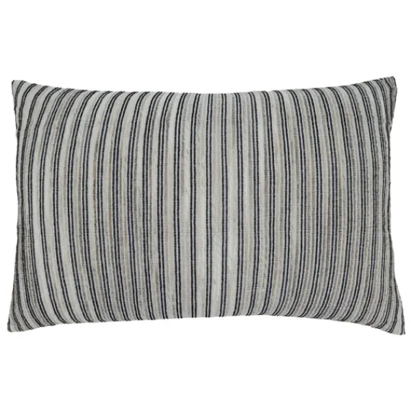 Pillows-Kirkland's Home Onyx Corded Line Stripe Lumbar Throw Pillow Black/Gray/White