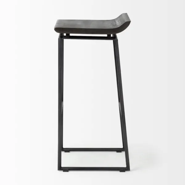 Bar Stools & Counter Height Stools-Kirkland's Home Onyx Modern Metal Curve Seat Bar Stool Black