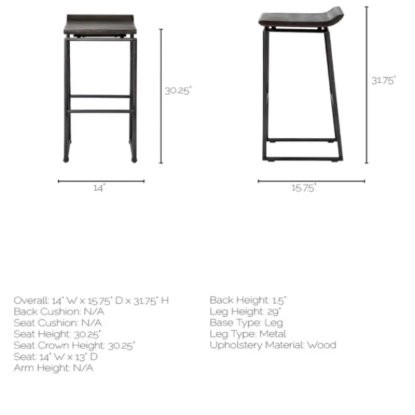 Bar Stools & Counter Height Stools-Kirkland's Home Onyx Modern Metal Curve Seat Bar Stool Black