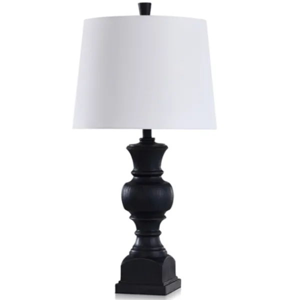 Table Lamps-Kirkland's Home Onyx Wood Grain Table Lamp Black