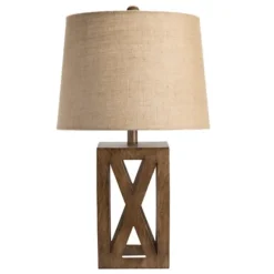 Table Lamps-Kirkland's Home Open Block Table Lamp Tan