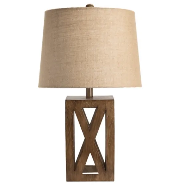 Table Lamps-Kirkland's Home Open Block Table Lamp Tan