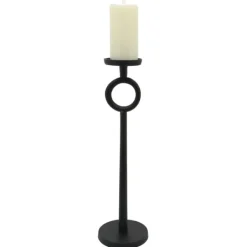 Candle Holders-Kirkland's Home Open Circle Taper Candle Holder, 21 In. Black
