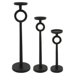 Candle Holders-Kirkland's Home Open Circle Taper Candle Holder, 13 In. Black
