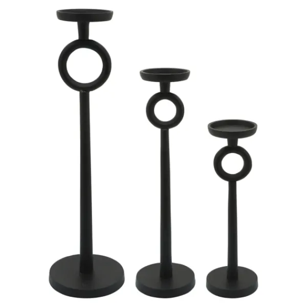 Candle Holders-Kirkland's Home Open Circle Taper Candle Holder, 13 In. Black