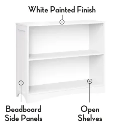 Bookshelves-Kirkland's Home 2-Open Shelf Bookcase White