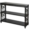 Entryway Furniture-Kirkland's Home Open Shelf Cathedral Ends Console Table Black