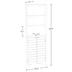 Cabinets & Sideboards-Kirkland's Home Open Shelf Corner Cabinet White