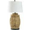 Table Lamps-Kirkland's Home Open Weave Water Hyacinth Table Lamp White