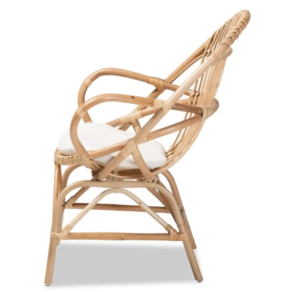Accent Chairs-Kirkland's Home Open Woven Rattan Accent Chair White