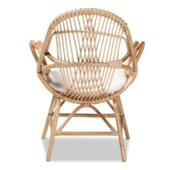 Accent Chairs-Kirkland's Home Open Woven Rattan Accent Chair White