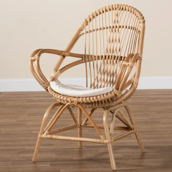 Accent Chairs-Kirkland's Home Open Woven Rattan Accent Chair White