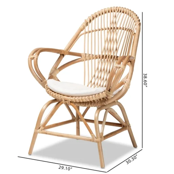 Accent Chairs-Kirkland's Home Open Woven Rattan Accent Chair White
