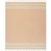 Blankets & Throws-Kirkland's Home Orange And White Stripes Cotton Throw Orange/White
