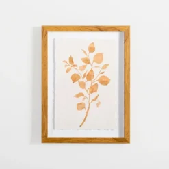 Framed Art-Kirkland's Home Orange Leaves Ii Deckled Framed Art Print Orange/White