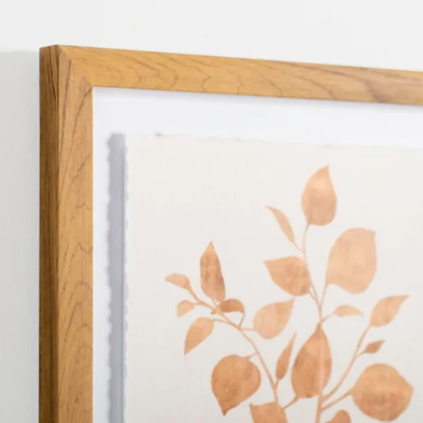 Framed Art-Kirkland's Home Orange Leaves Ii Deckled Framed Art Print Orange/White