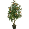 Trees & Topiaries-Kirkland's Home Orange Tree In Black Planter, 48 In.