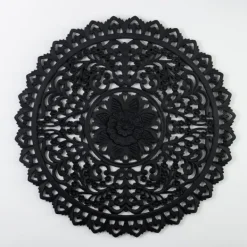 Wall Plaques-Kirkland's Home Ornate Carved Medallion Wall Plaque, 32 In. Black