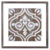 Wall Plaques-Kirkland's Home Ornate Carved Wood Tile Framed Wall Plaque White/Brown