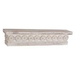 Shelves-Kirkland's Home Ornate Farmhouse Wooden Wall Shelf, 28 In. White
