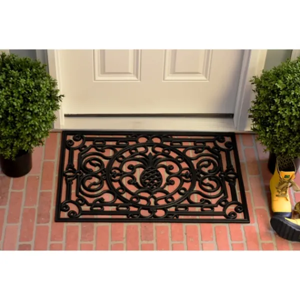 Doormats-Kirkland's Home Ornate Penelope Durable Rubber Doormat, 30X18 In. Black