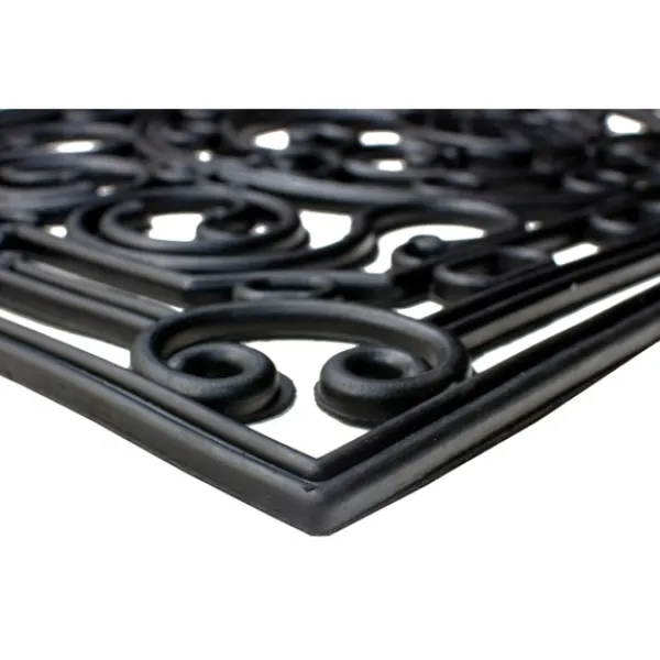Doormats-Kirkland's Home Ornate Penelope Durable Rubber Doormat, 30X18 In. Black