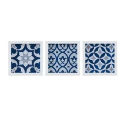 Wall Plaques-Kirkland's Home Ornos Medallion Tiles Wall Plaques, Set Of 3 Blue