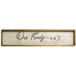 Wall Quotes & Signs-Kirkland's Home Our Family Framed Wooden Wall Plaque White/Black/Brown