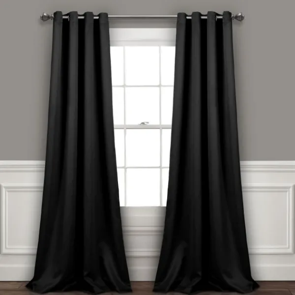 Curtains & Drapes-Kirkland's Home Out Curtain Panel Set, 84 In. Black
