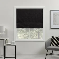 Curtains & Drapes-Kirkland's Home Out Roman Shade, 27 In. Black