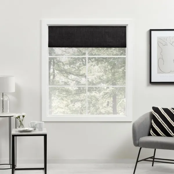 Curtains & Drapes-Kirkland's Home Out Roman Shade, 23 In. Black