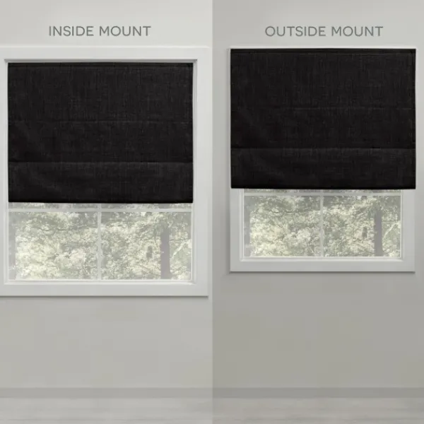 Curtains & Drapes-Kirkland's Home Out Roman Shade, 23 In. Black