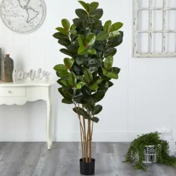 Trees & Topiaries-Kirkland's Home Outdoor Oak Tree In Black Nursery Planter