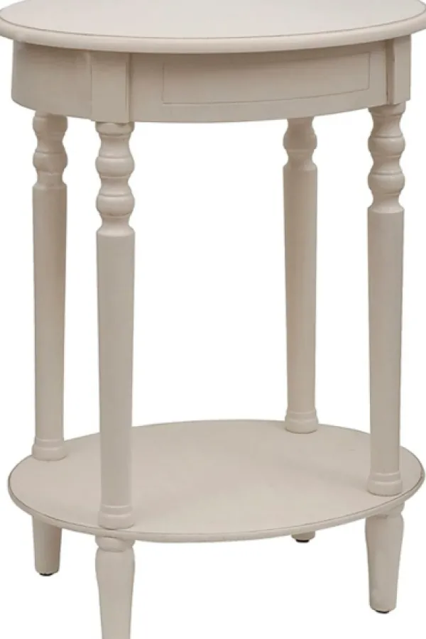 Accent & End Tables-Kirkland's Home Oval Antique Accent Table White