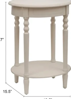 Accent & End Tables-Kirkland's Home Oval Antique Accent Table White