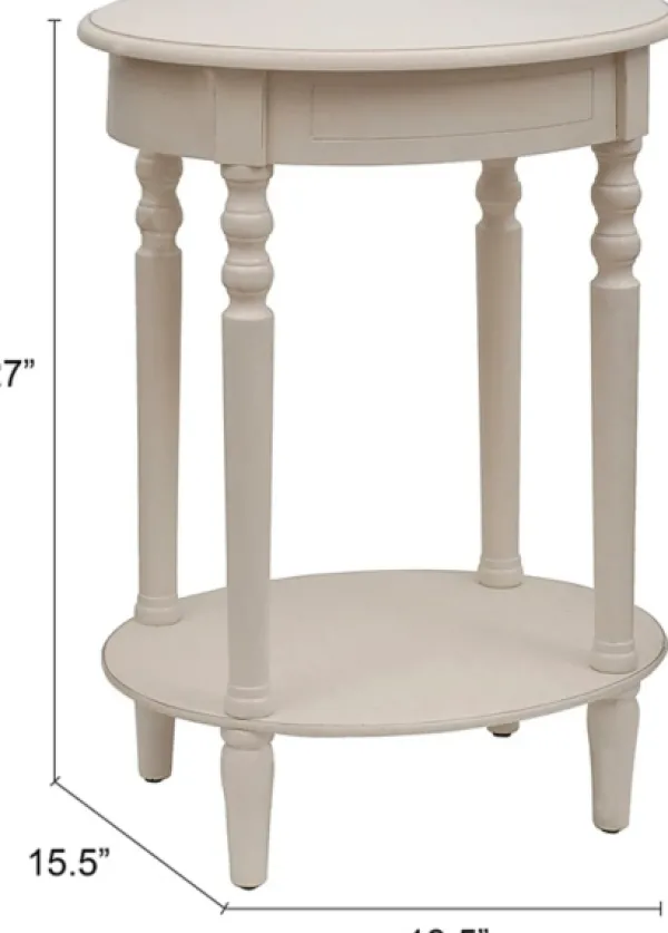 Accent & End Tables-Kirkland's Home Oval Antique Accent Table White