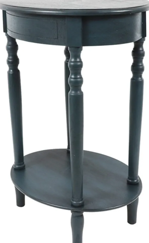 Accent & End Tables-Kirkland's Home Oval Antique Navy Accent Table Blue