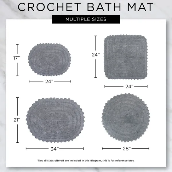 Bathroom Rugs-Kirkland's Home Oval Classic Crochet Bath Mat Ivory