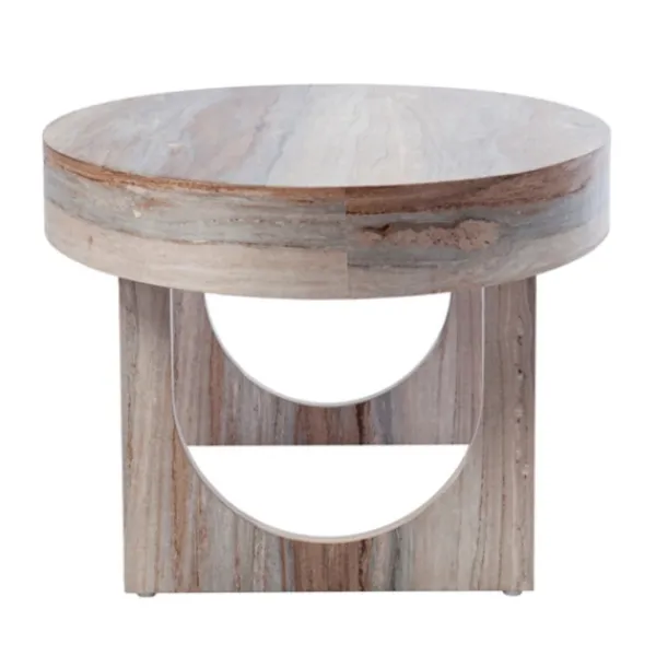 Coffee Tables-Kirkland's Home Oval Marbled Wood Coffee Table Brown