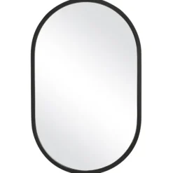 Framed Mirrors-Kirkland's Home Oval Matte Black Frame Mirror