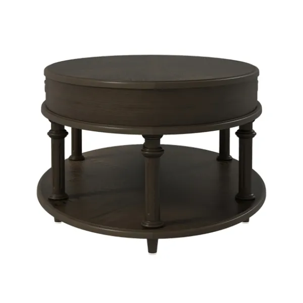 Coffee Tables-Kirkland's Home Oval Wood 2-Tier Coffee Table Brown